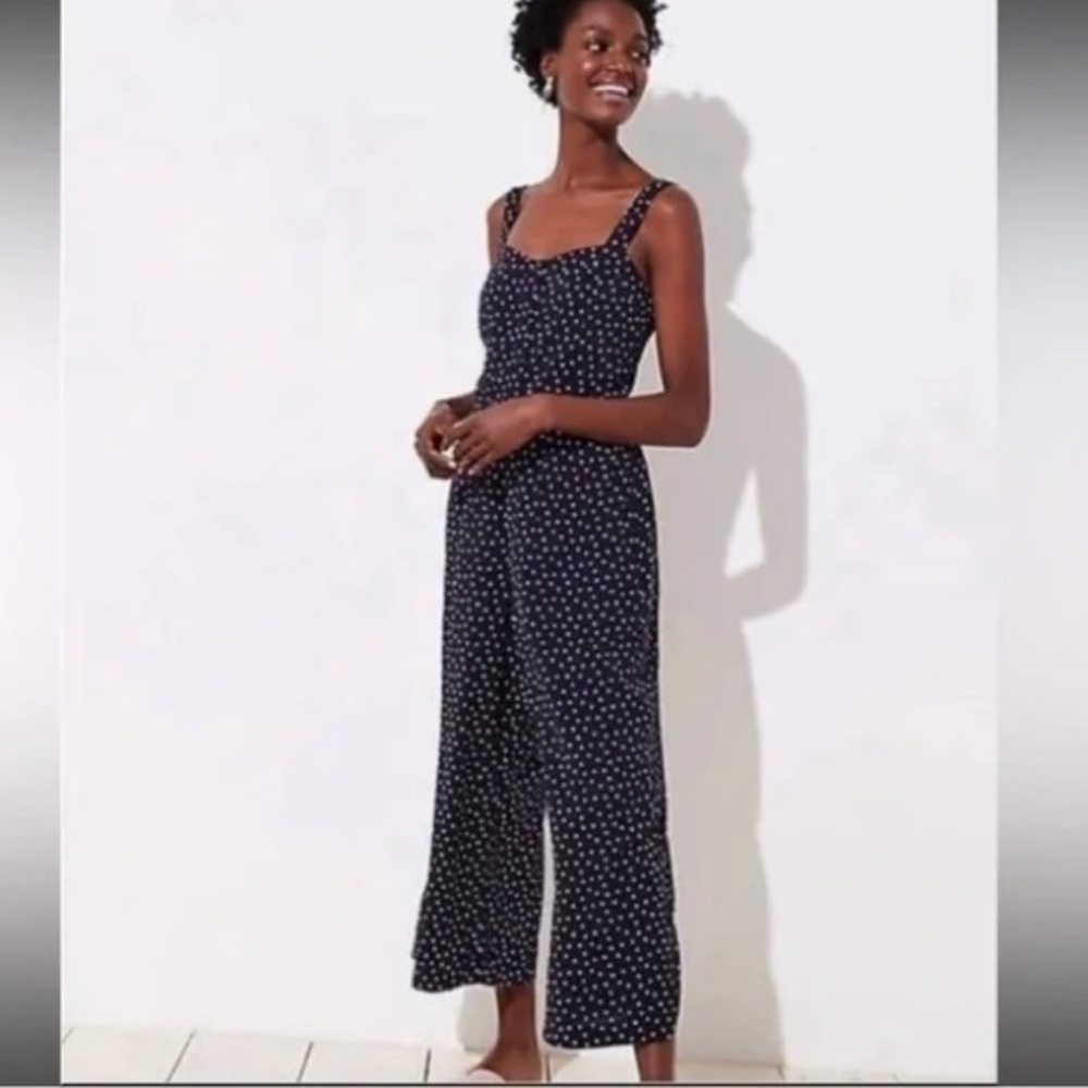 LOFT Petite Floral Jumpsuit with Pockets